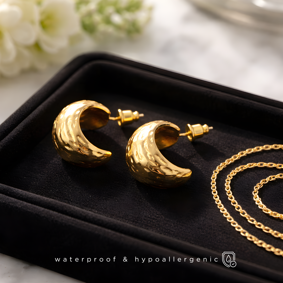 AYLA - Halbmondform Ohrringe - 18K vergoldet