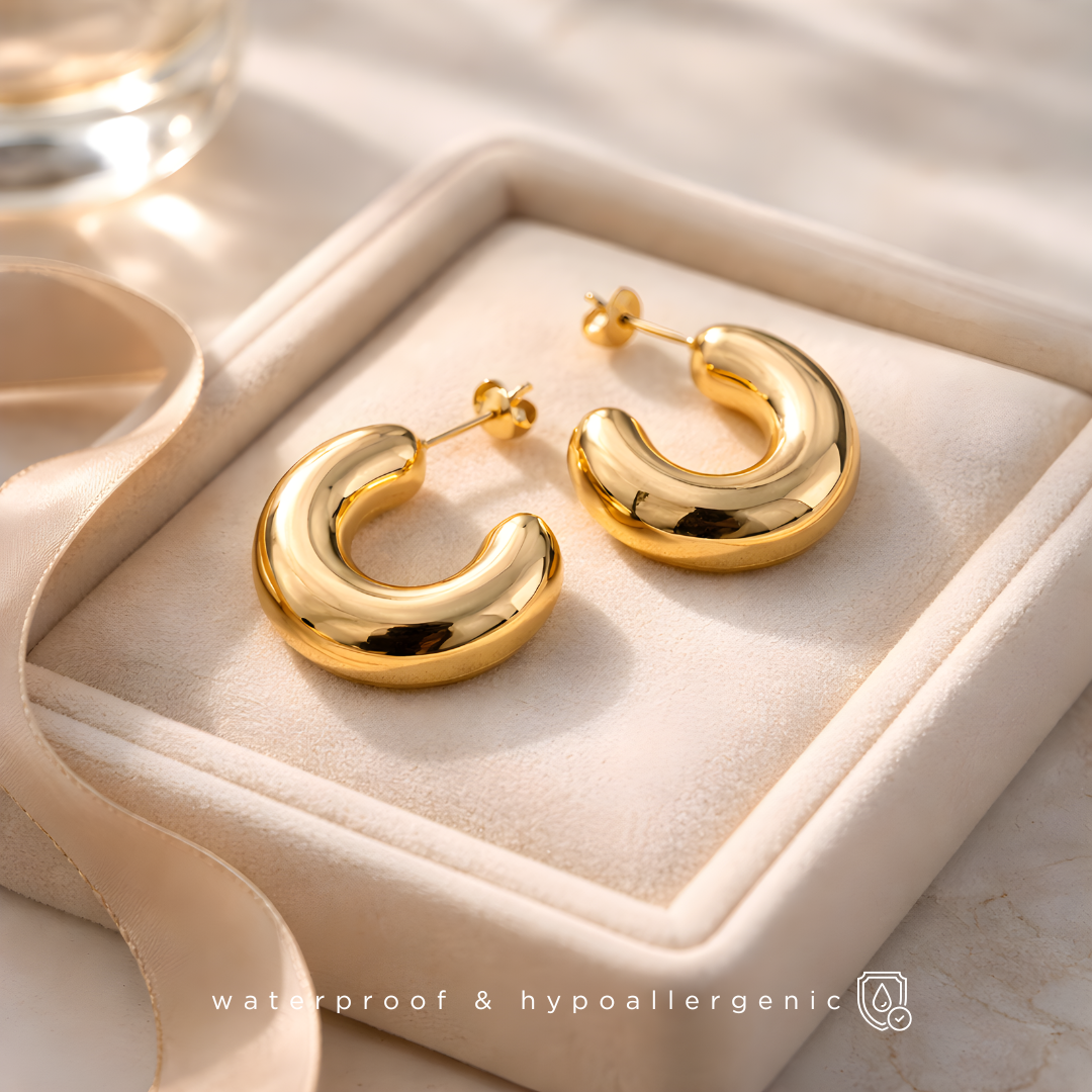 GULE - Offene Creolen – 18K vergoldet