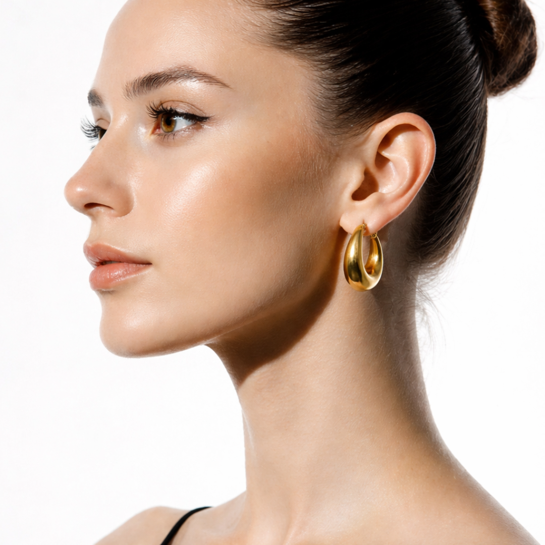 HEYV - Halbmond Creolen - 18K vergoldet