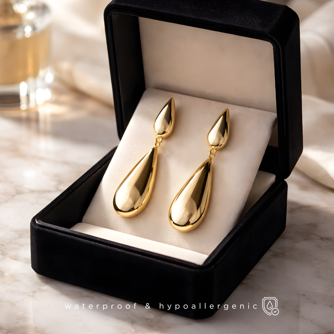 MIRA - Tropfen Ohrringe - 18K vergoldet